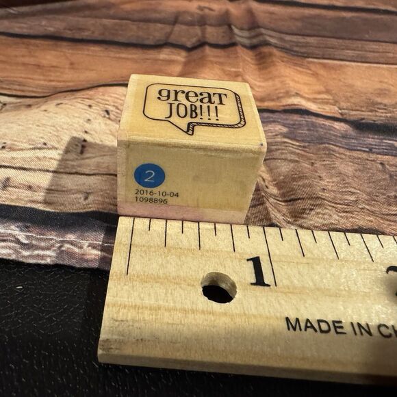 Great Job Speech Bubble Rubber Stamp Wood Mounted Teacher Craft Art Scrapbooking - Picture 7 of 9